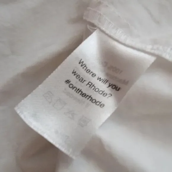 RHODE Dress Size Med White Nisha Puff-Sleeve Cotton Poplin Pockets Unlin… - Picture 6 of 16